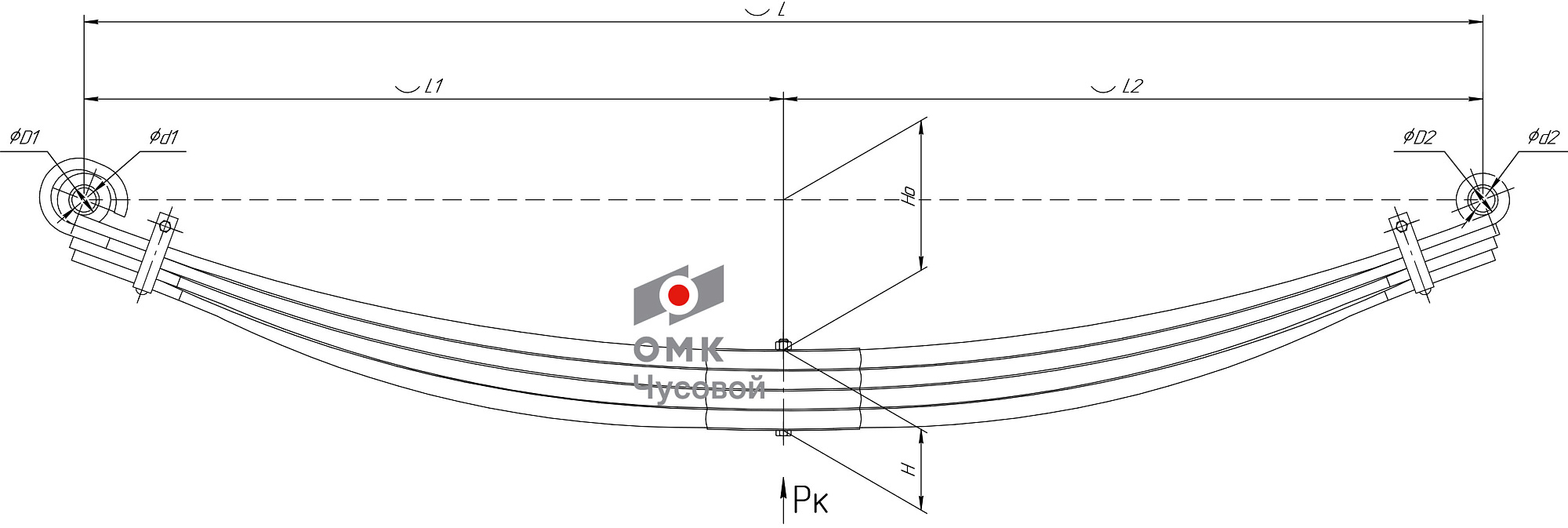 Коренной лист рессоры маз